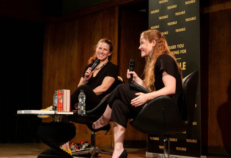 Caroline Criado Perez speaking at the Trouble Club